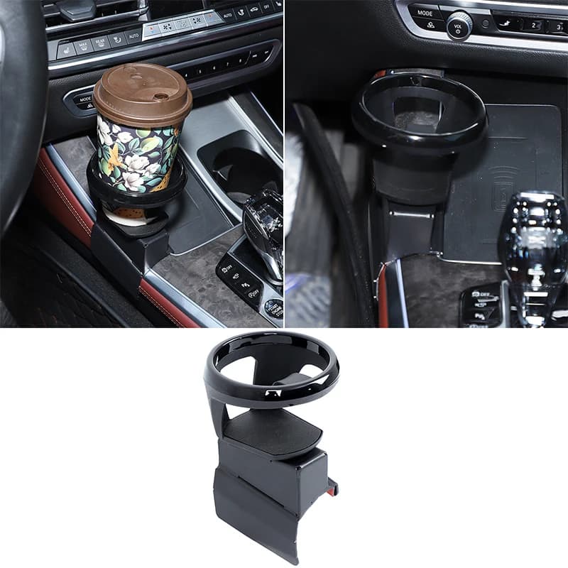 For BMW X5 G05 X7 G07 2019+ carbon steel black car center console water cup holder car interior modification accessories