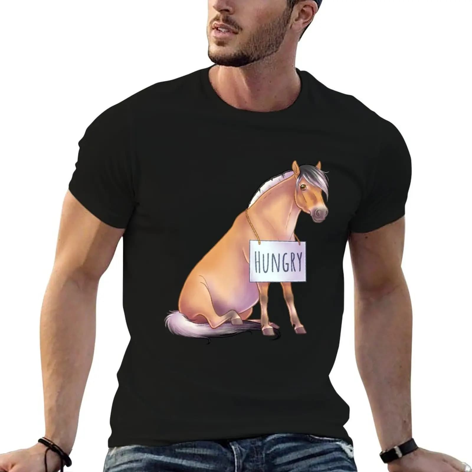 Fjord Norman is hungry T-Shirt oversized kawaii clothes Short sleeve tee men
