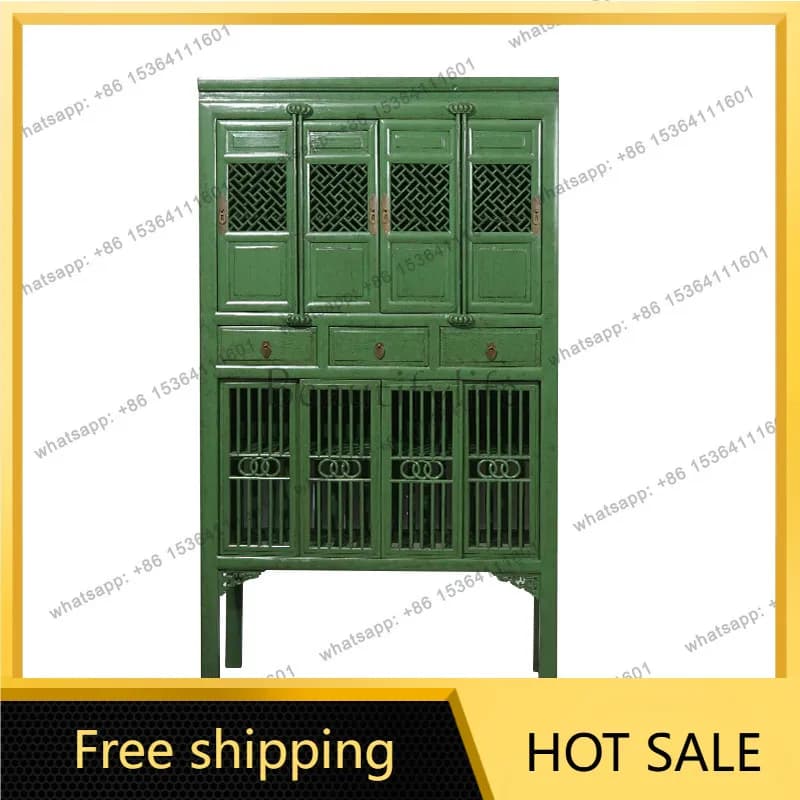 PG old furniture old-fashioned bowl cabinet decoration kitchen storage cabinet antique antique collection old object solid wood