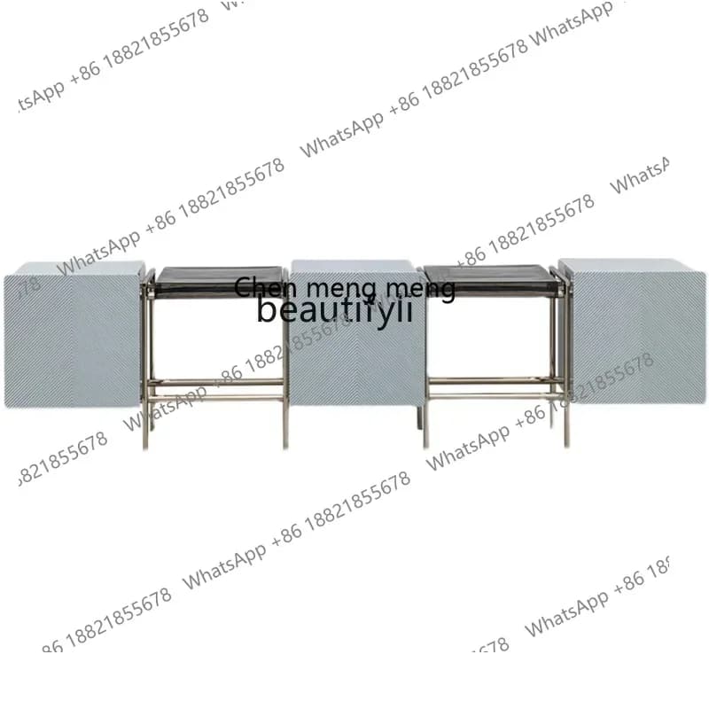 cc182 Italian minimalist TV cabinet coffee table light luxury living room stainless steel audio-visual cabinet  designer floor c