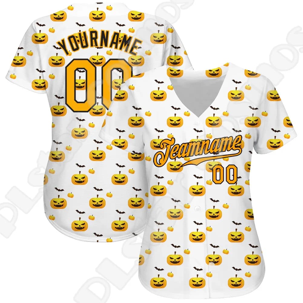 Custom Name Halloween Skull Graffiti Gradient Tattoo 3DPrint Summer Casual Harajuku Women Lady Couple Baseball Shirts Jersey 12