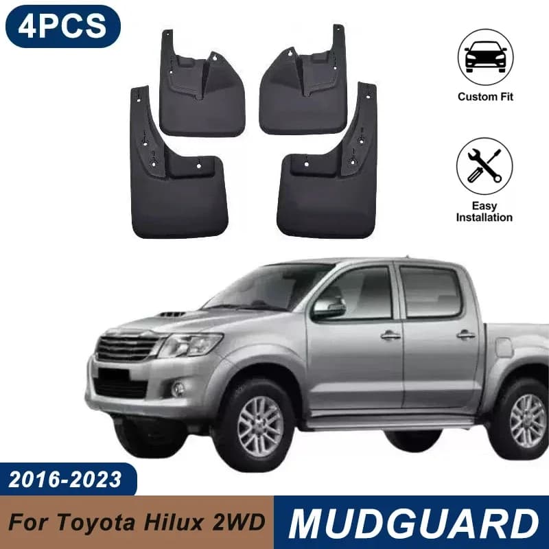 4PCS Car Mud Flaps For Toyota Hilux 2WD 2016-2023 Waterproof Anti-Splash Fender Mudguards Auto Exterior Accessories