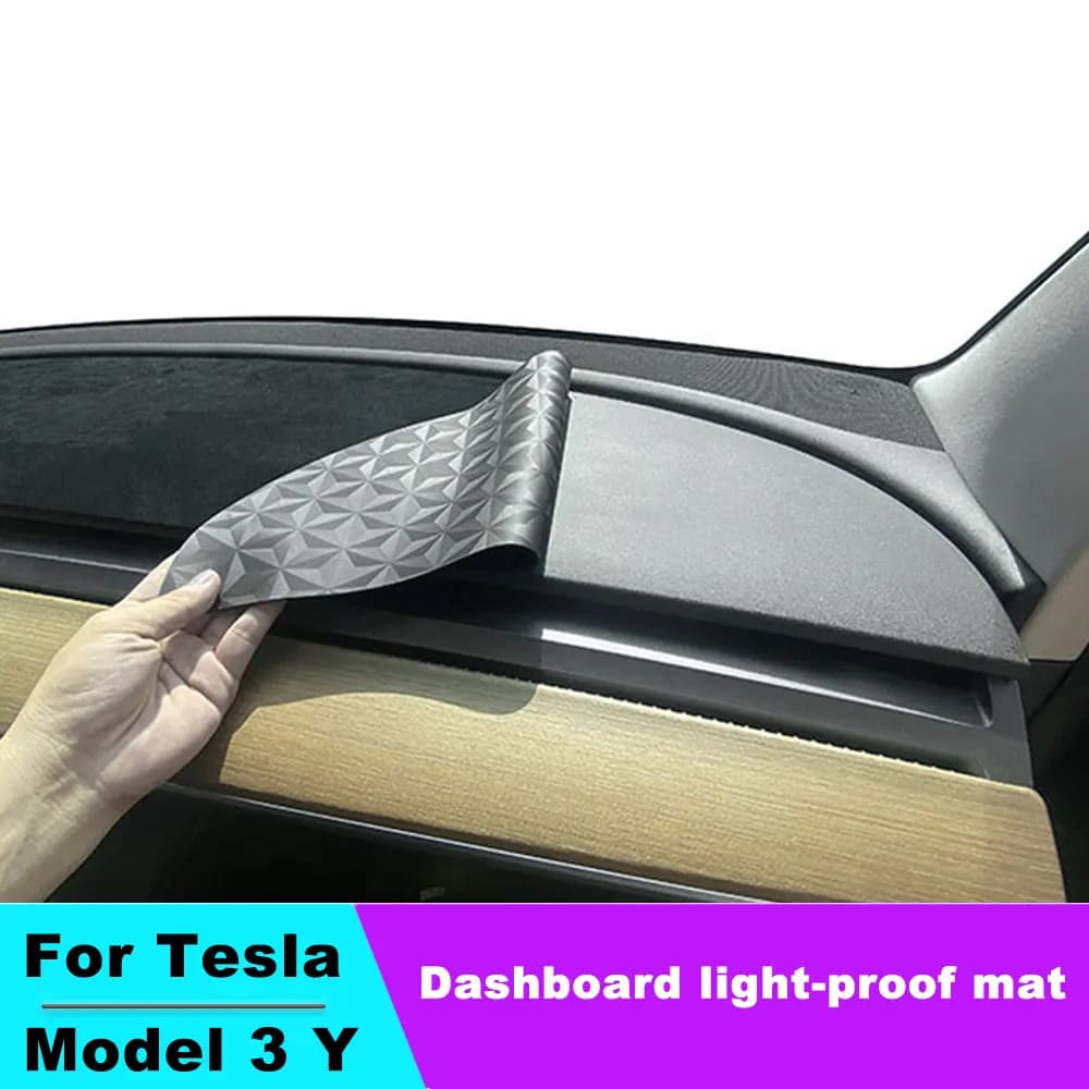 Car Dashboard Decorative Cushion For Tesla Model 3/Y 2017-2023 Center Console Light-Proof Pad Sunshade Sticker Mat