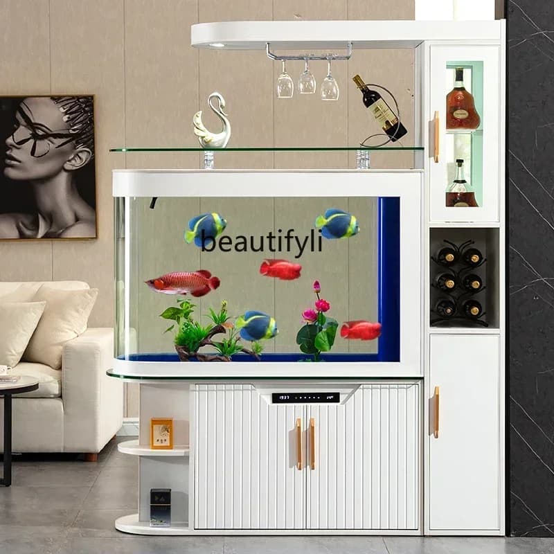 Q181 lt Household Fish Tank Living Room Subareas Screens Fish Globe Bottom Filter Aquarium Cleaning-Free