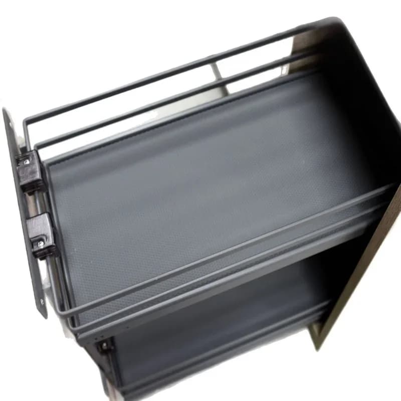 Narrow cabinet matching function pull basket, plate type double-layer simple pull basket side/bottom damping guide rail