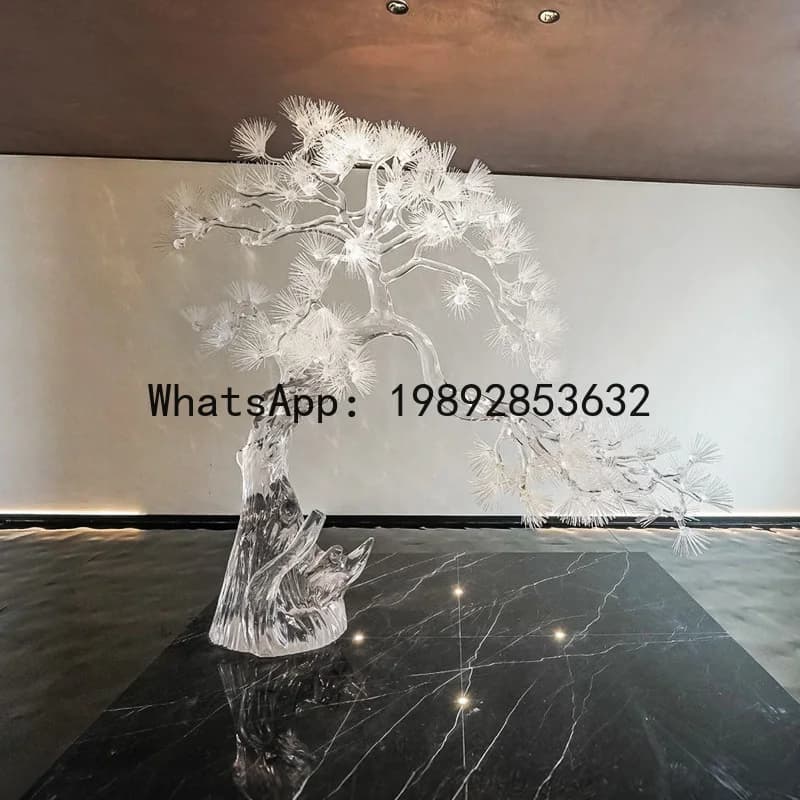 Transparent Welcoming Pine Floor Ornament Large Artificial Tree Trunk Landscaping Sculpture
