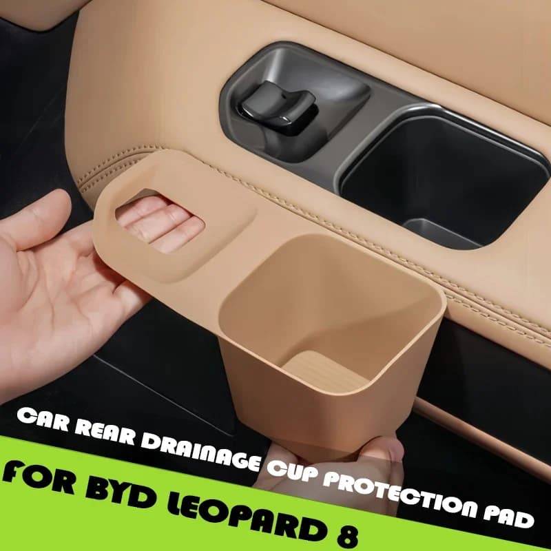 Car Rear Drainage Cup Protection Pad Fit for BYD Leopard 8 Modified Car Third Row Silicone Water Coaster Interior Upgrade Parts