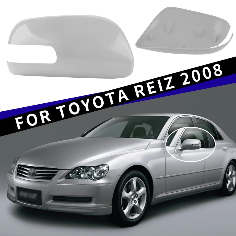 Gray Side Rearview Mirror Cover Replacement Housing For Toyota Mark X 2008 With Turn Signal Hole Car Exterior Accessories