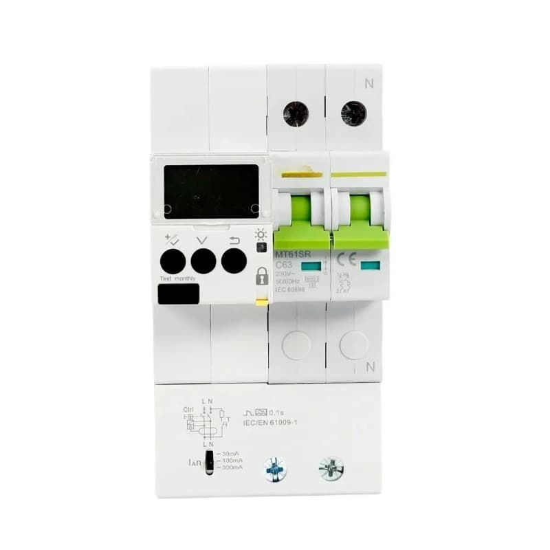 Matismart MT61SR Single phase adjustable 30ma 100ma 300ma 63a C curve auto reset recloser with leakage protection