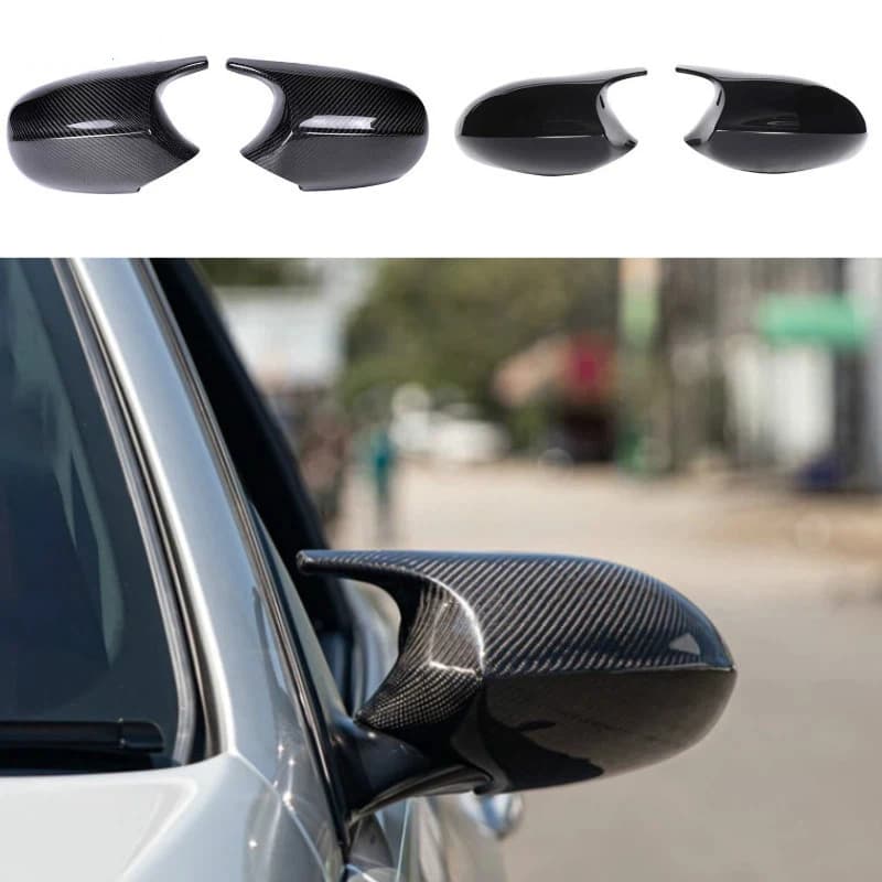E90 E91 Black M3 Style Cover E81 E82 E87 E88 for BMW 1 3 Series E92 E93 Carbon Fiber M Look Rear Mirror Cap Car Accessories