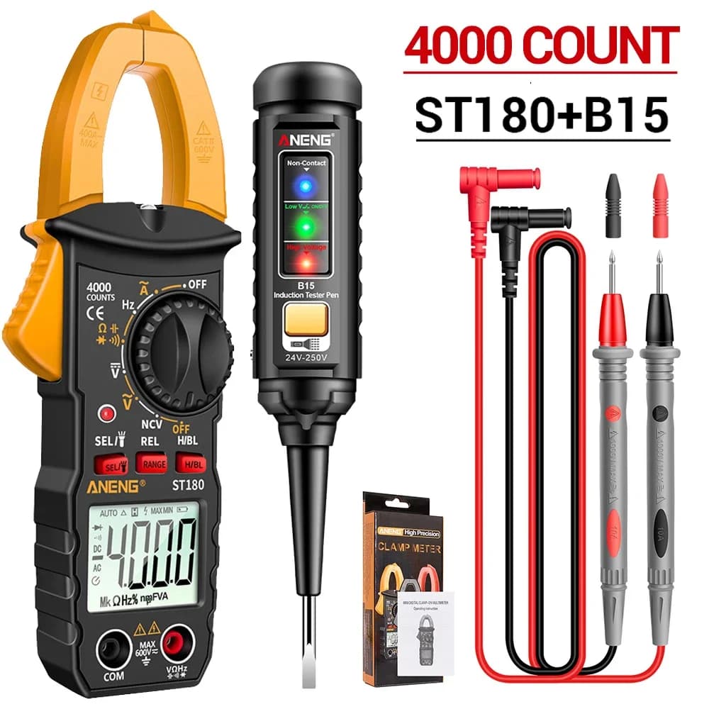 ANENG ST180+B15 Digital Multimeter Tester Pen Suit 4000 Counts 30-1000V Voltage/Ohm Clamp Meter Detector Diagnostic Finder Tools