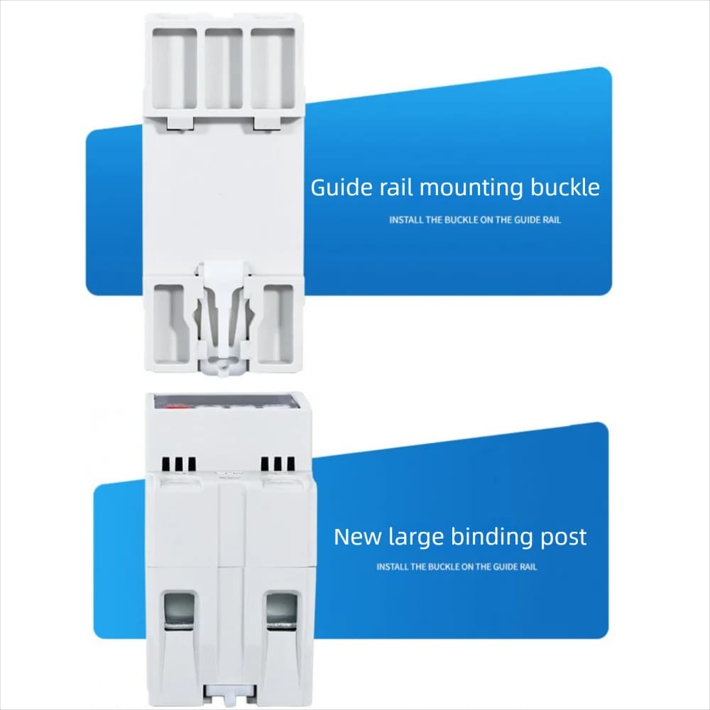 63A Din Rail 3-in-1 Display Adjustable Over Voltage Current and Under Voltage Protector Device Timer Relay Voltage Power Meter