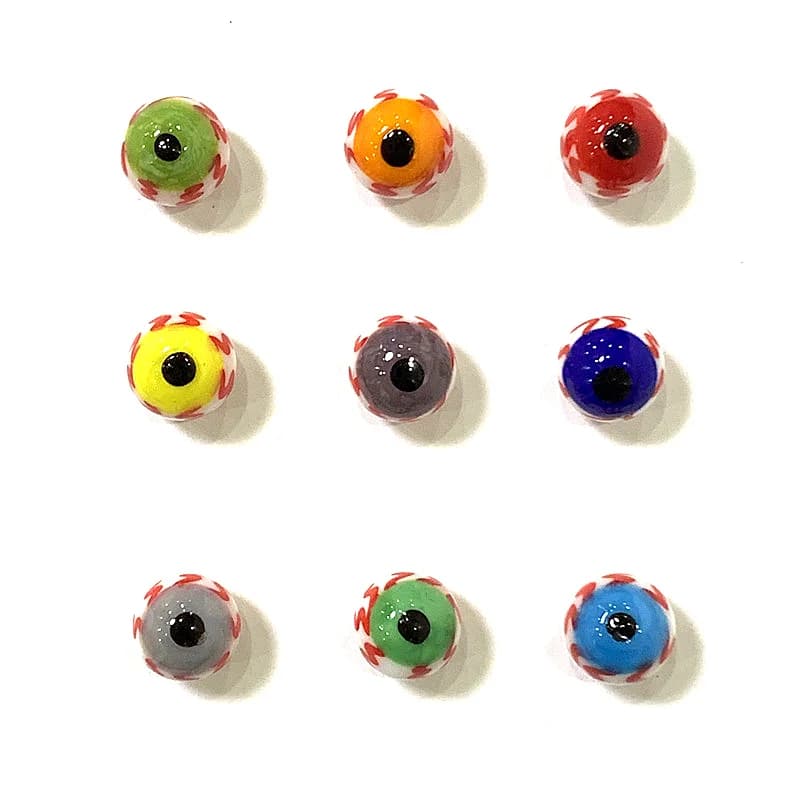 6pcs 16mm Rare Marbles Glass Balls Creative Eyeball Pinball Bonsai Aquarium Decor Accessories Halloween Favors New Year Gifts