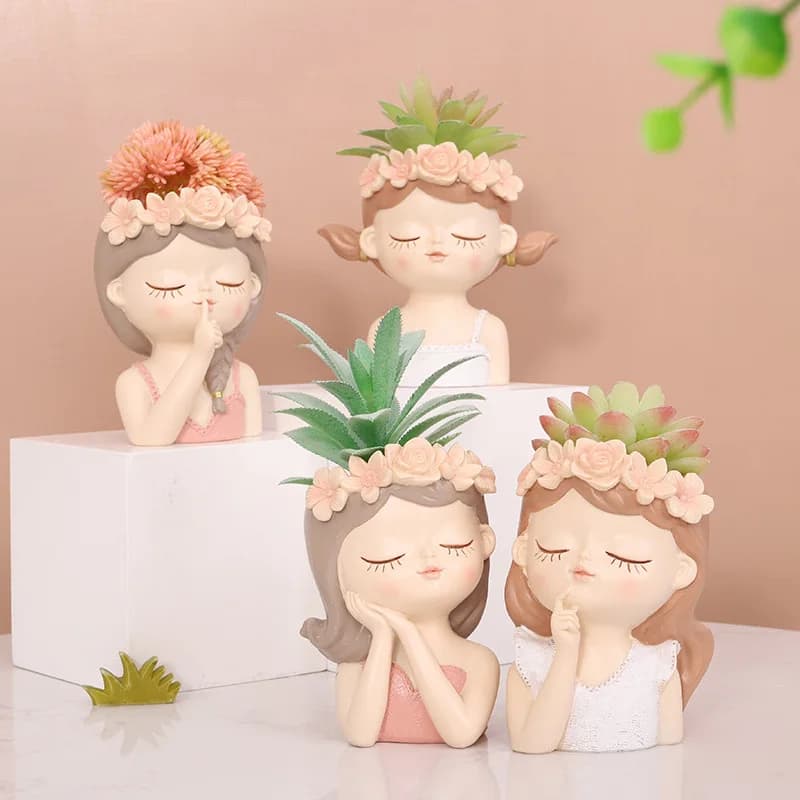 Small Fairy Succulent Plant Pot Kit With Drainage Hole Indoor Cactus Pot Unique Cute Flower Vases Ornaments Home Decoration