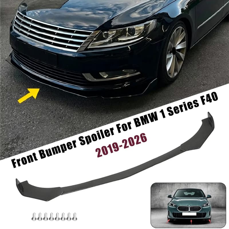 Sport Front Bumper Splitter Spoiler Lip For BMW 1 Series F40 2019-2026 5Pcs Adjustable Sectional Car Exterior Tuning Body Kit