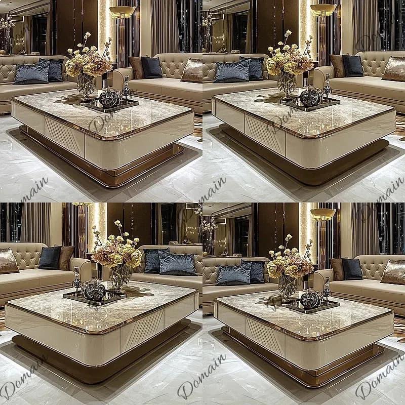 Luxury Large Living Room Coffee Table 1.5m High-End Microcrystalline Stone Designer Villa House