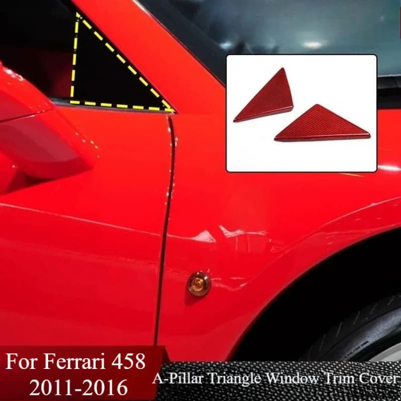 For Ferrari 458 2011–2016 Models | Real Dry Carbon Fiber Forged A-Pillar Window Triangle Exterior Trim Modification Body Kit