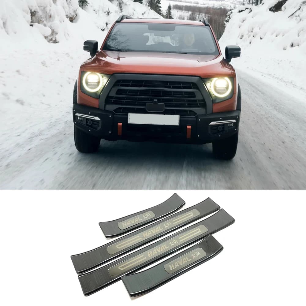 For GMW Haval Dargo Stainless Steel Door Sill Pedal Accessories  Protection Trim Car Stickers  Styling 2021 2022 2023 2024 2025