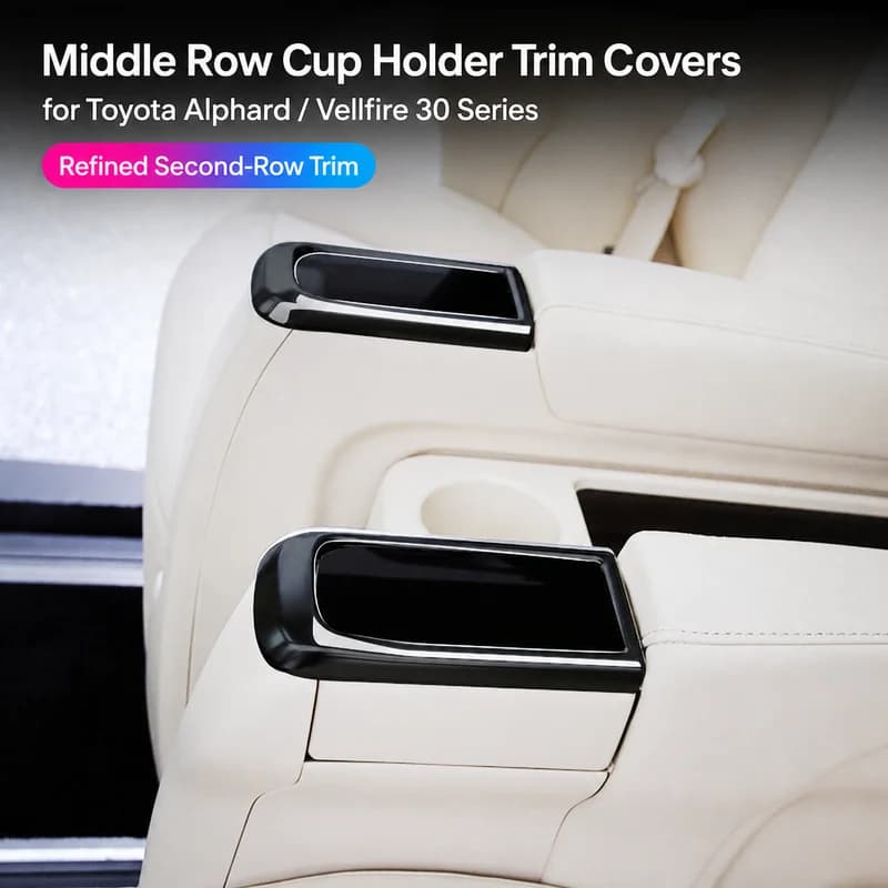 Car Middle Row Cup Holder Trim Covers for Toyota Alphard Vellfire 30 Series ABS Interior Decoration 2Pcs Accessories