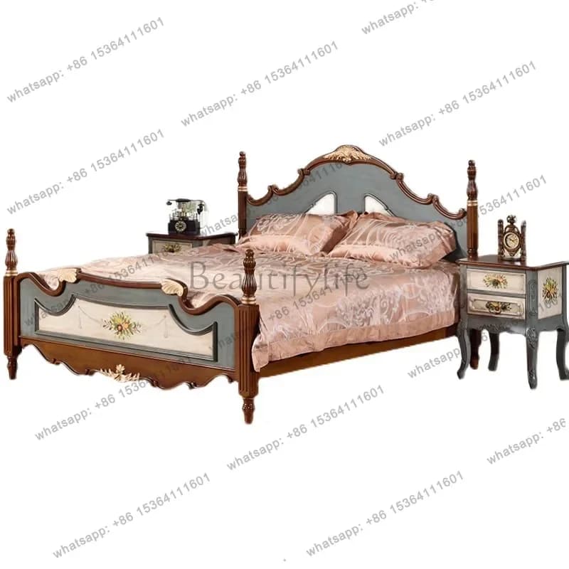 PG Headboard Bed bases and bed frames bedroom furniture 180x200cm king size bed full marriage bedrooms American styleBed double