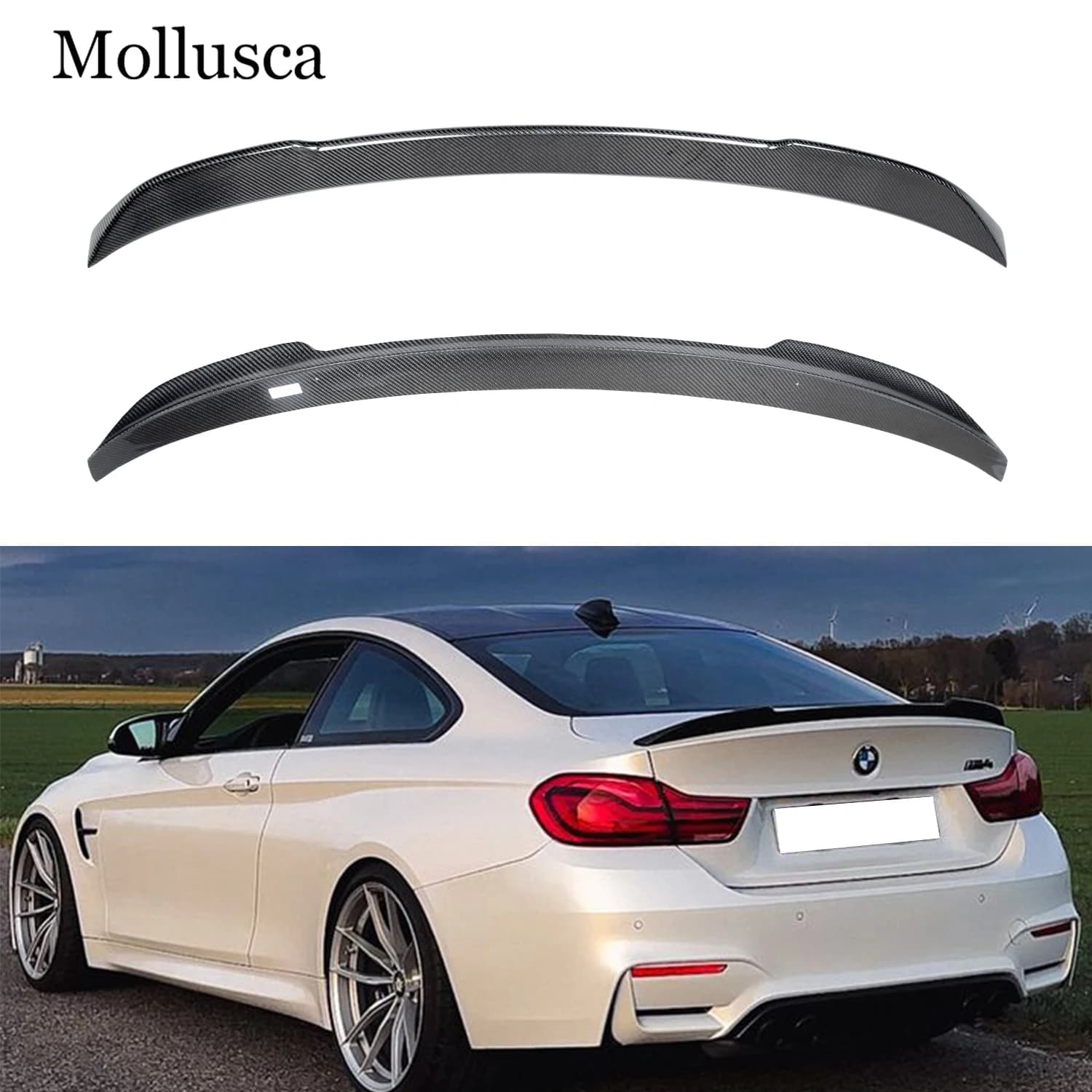 For BMW M4 F82 CS Style Carbon fiber Rear Spoiler Trunk wing 2014-2020