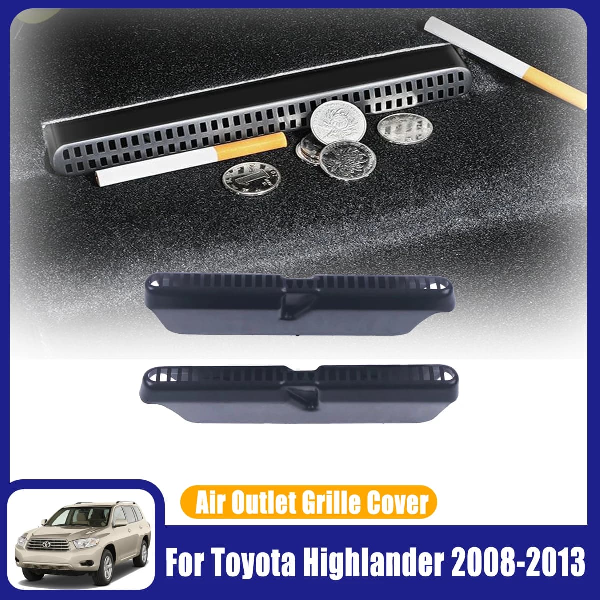 Air Vent Outlet Cover For Toyota Highlander Kluger XU40 2008-2013 2009 Car Accessories Under-Seat Protector Anti Debris Dust ABS