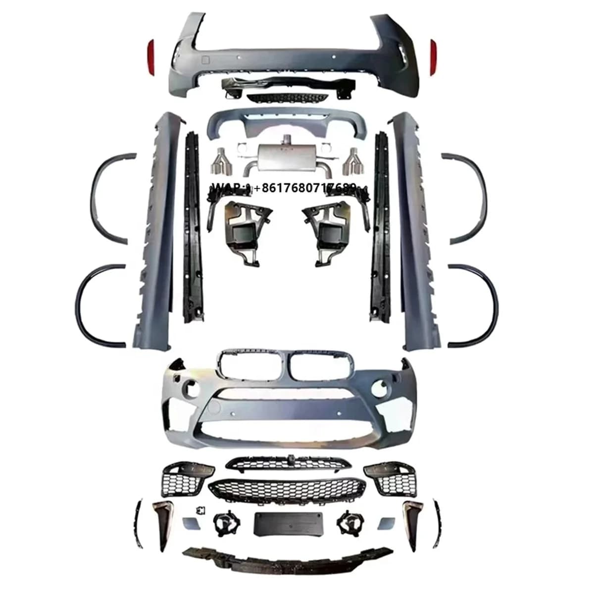 Car Body Kit for X5 F15 2013 2014 2015 2016 2017 2018 Upgrade X5M with Front Bumper Grilles Rear Bumper Tail Pipes