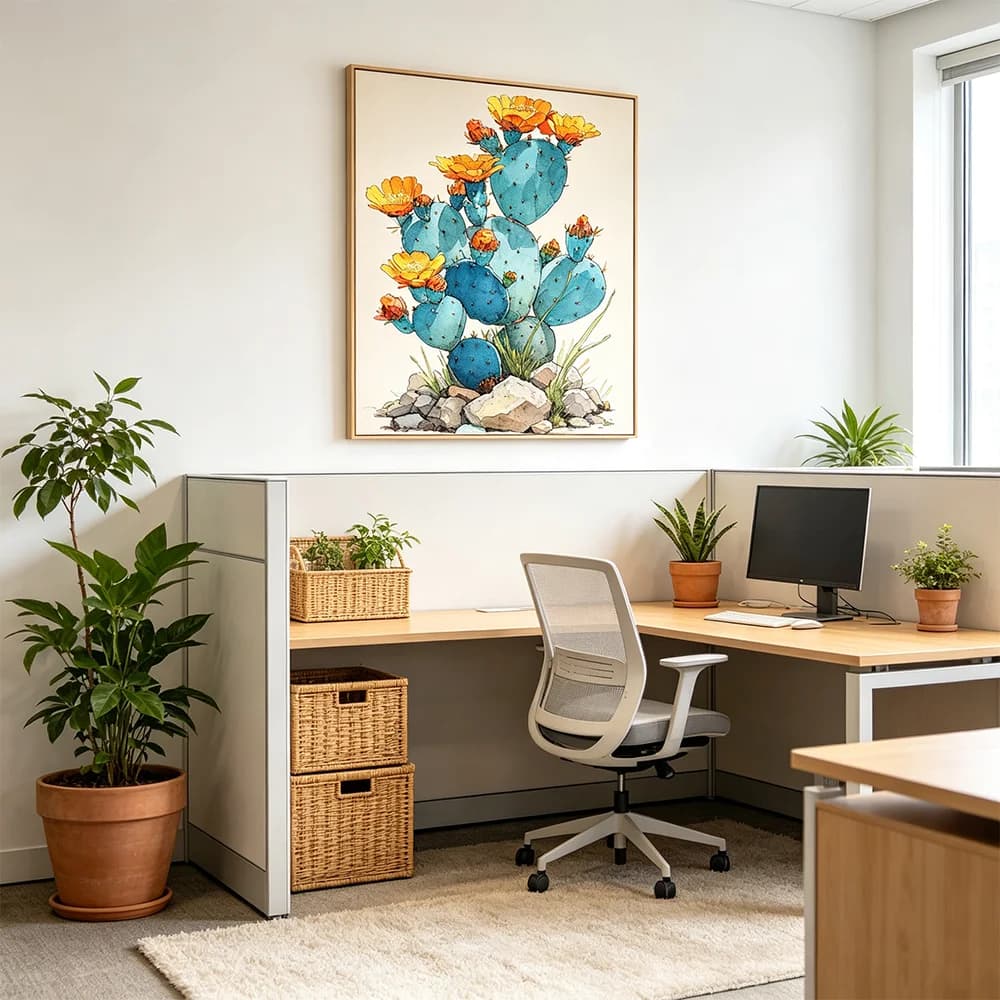 Printed Poster Canvas Painting Plant Cactus Flower Print Wall Decoration Suitable for Home Room Decoration Floral Art Picture
