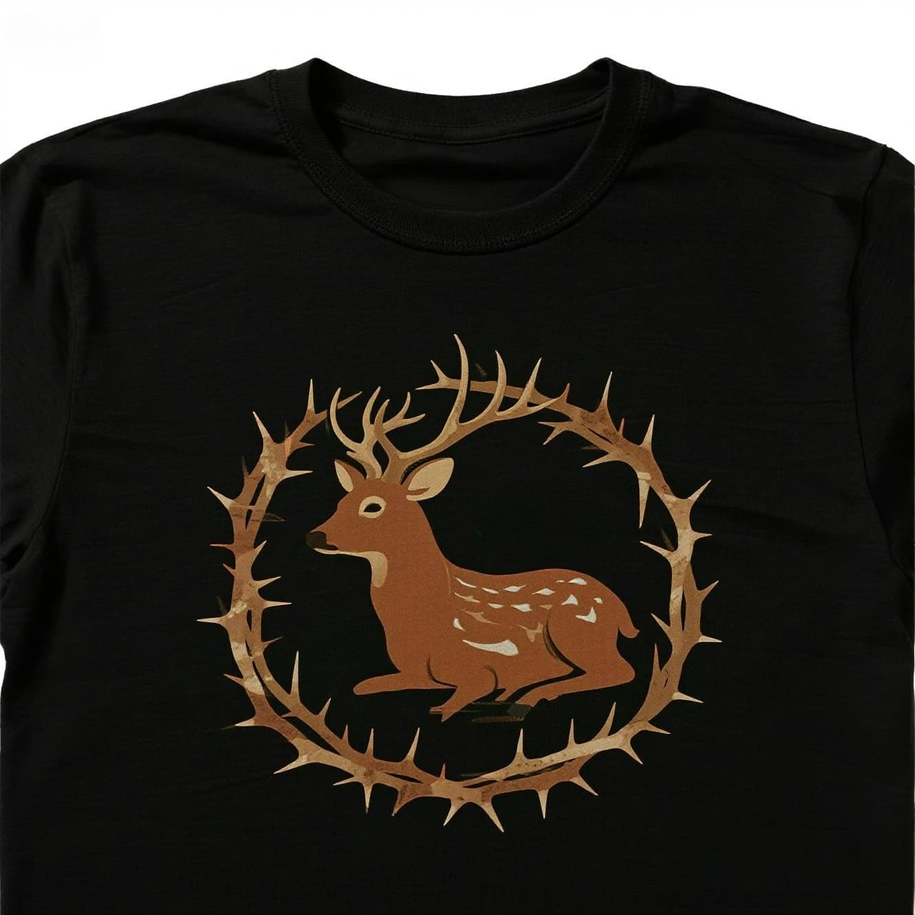 Unique Design Deer in Bramble Mens T-Shirt. Summer Cotton Short Sleeve O-Neck Unisex T Shirt New S-3XL