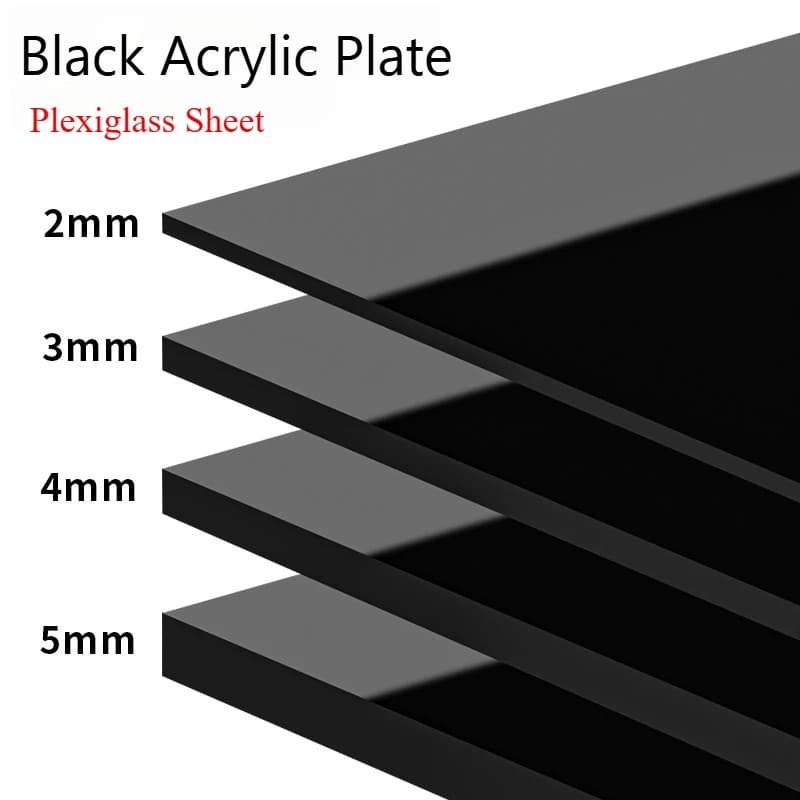 Acrylic Plate Tea Translucent Plexiglass Sheet Plate Fish Tank Baseplate Background Plate, 834 Transparent Black