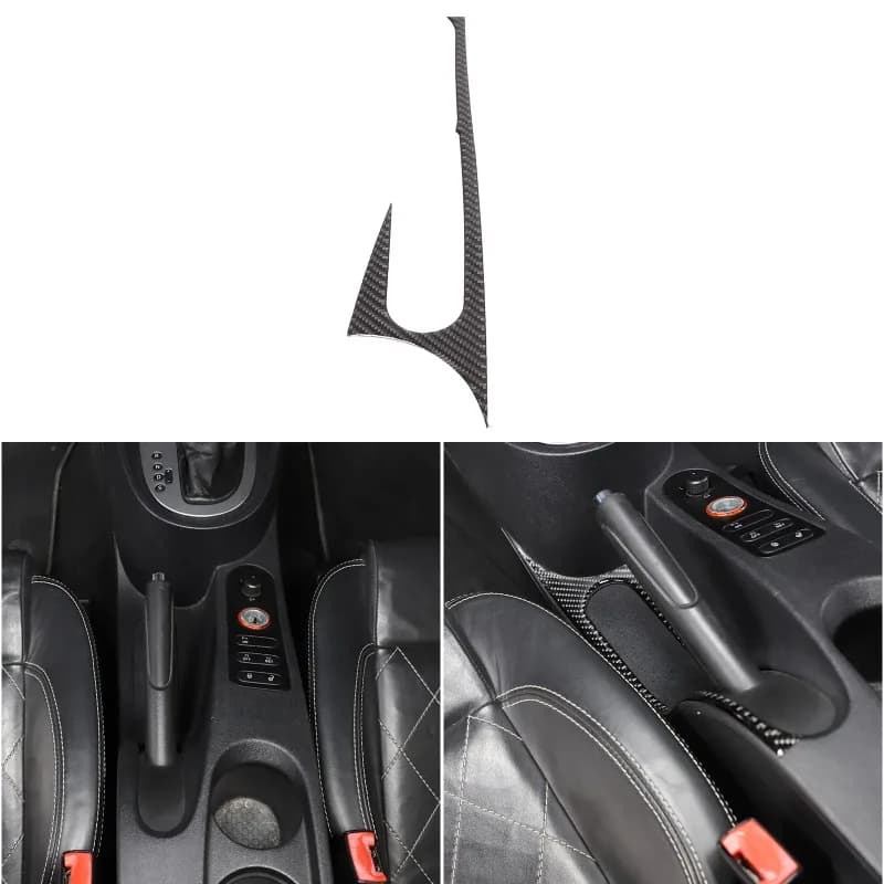 Real  Carbon Fiber (Soft) For 2008 2009 2010 2011 2012 Seat Leon Center console handbrake base panel sticker  Car Accessories