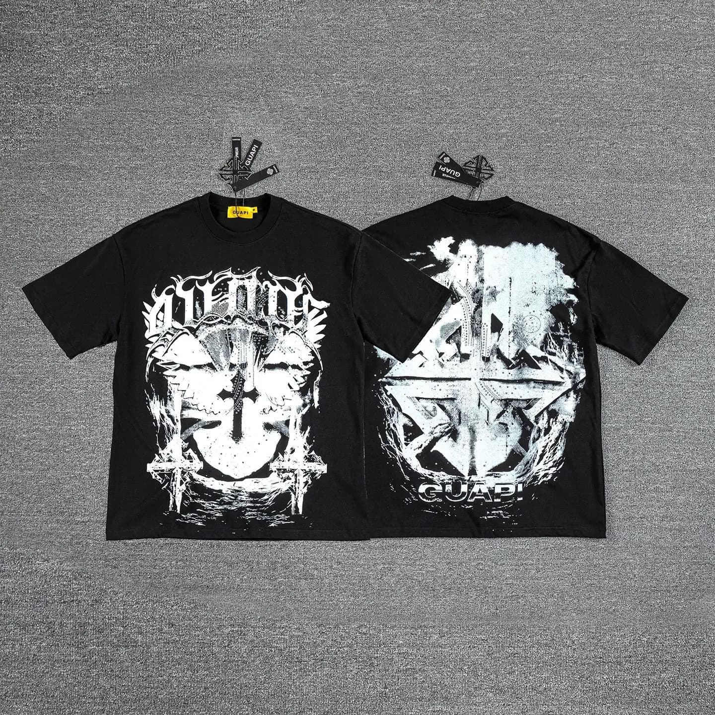 Guapi Retro Cross-strap Sleeveless Dark Gothic Hardcore Heavy Washed T-shirt