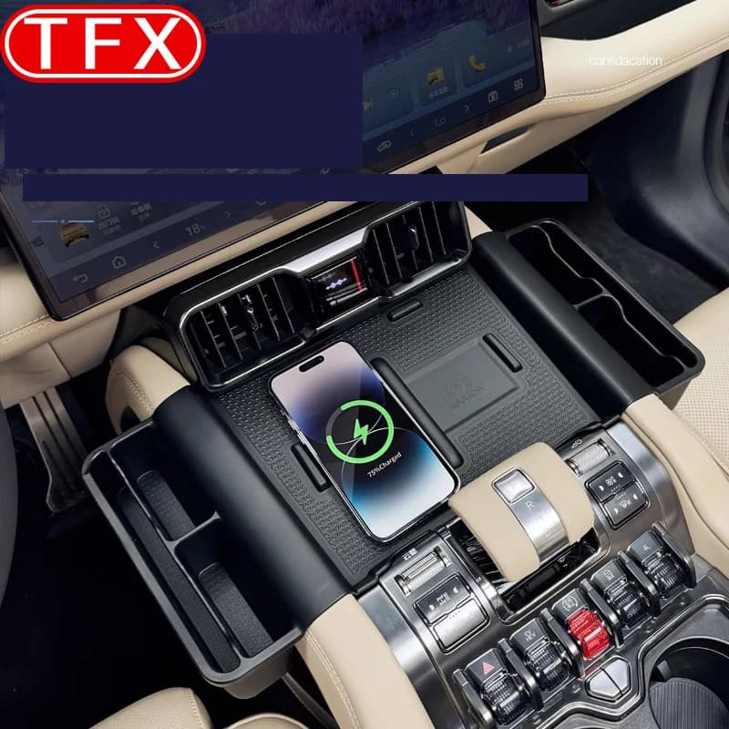 For BYD Leopard 8 Denza B8 2024-2026 Car Styling Wireless Charging Silicone Pad Storage Box Interior Decoration Auto Accessories