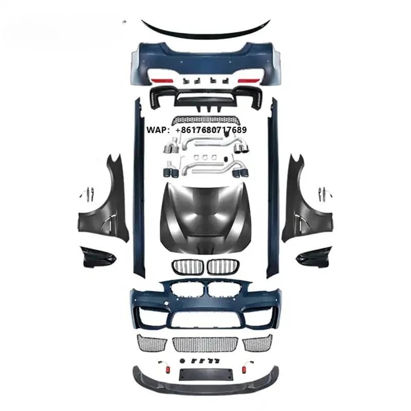 Car Modified to M4 Front and Rear Bumper with Grille  Hood Fender Side Skirts Body Kits for F10 /18 2012-2017 Upgrade to M4