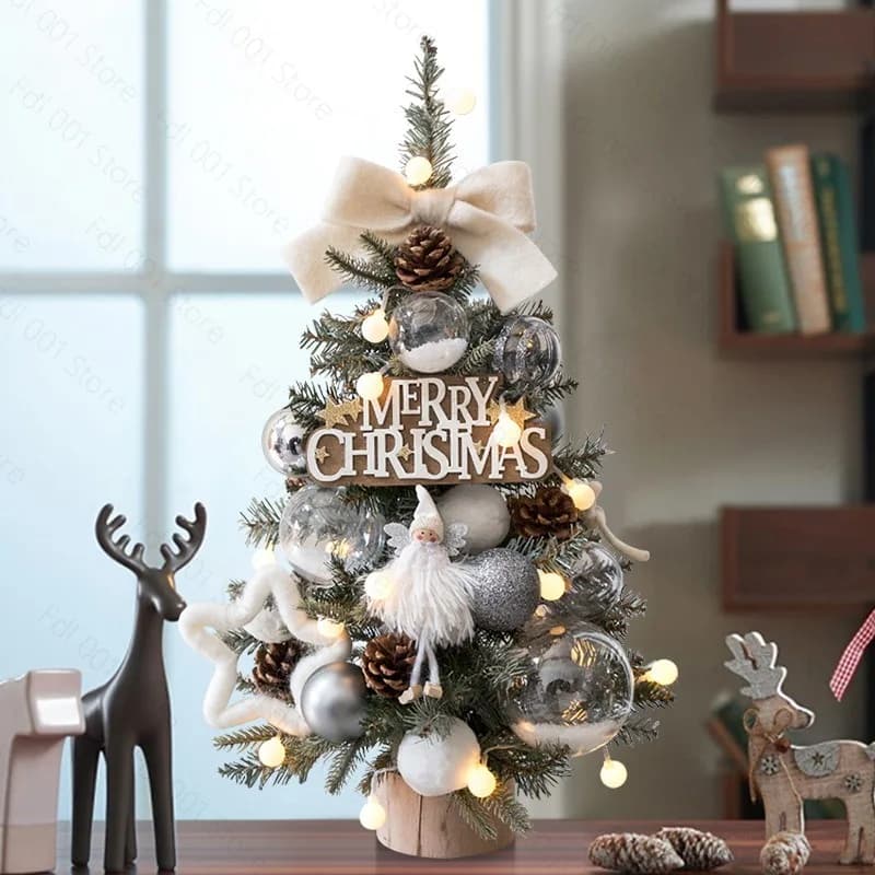 45/60CM DIY PE desktop Christmas tree with light Christmas ornaments Window ornaments