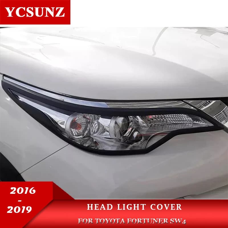 ABS Head Light Cover For Toyota Hilux Fortuner Sw4 2015 2016 2017 2018 2019 SUV Car Accessories YCSUNZ