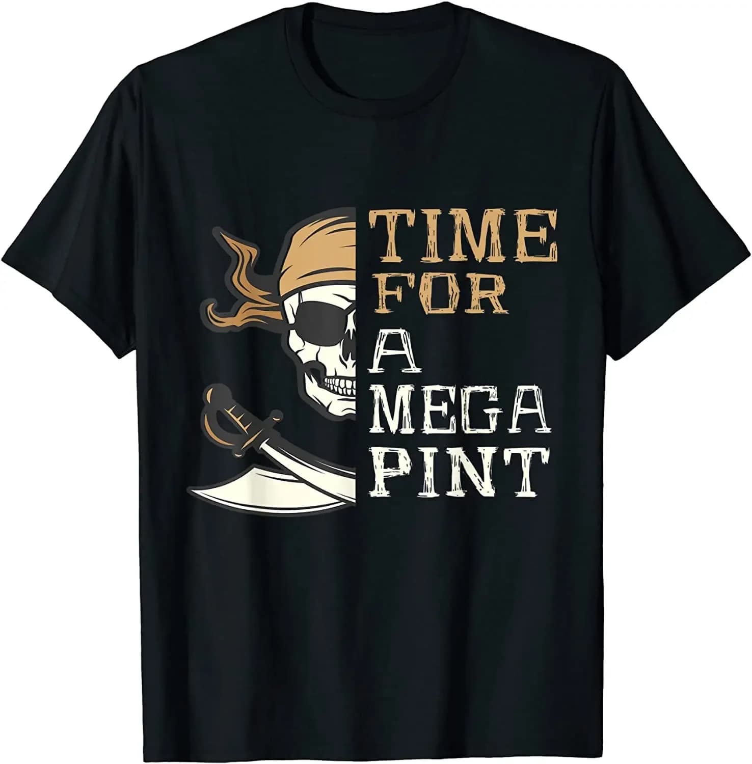 Home Of The Mega Pint Funny Skull T-Shirt Men's 100% Cotton Casual T-shirts Loose Top Size S-3XL