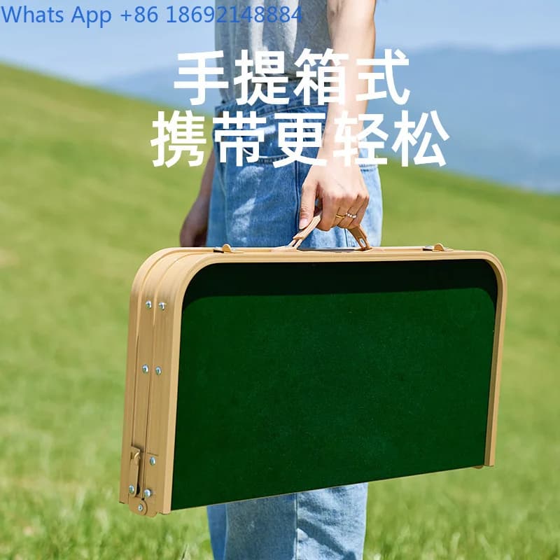 Portable Folding Outdoor Mahjong Table Lightweight Camping Aluminum Alloy Adjustable Height Table Set