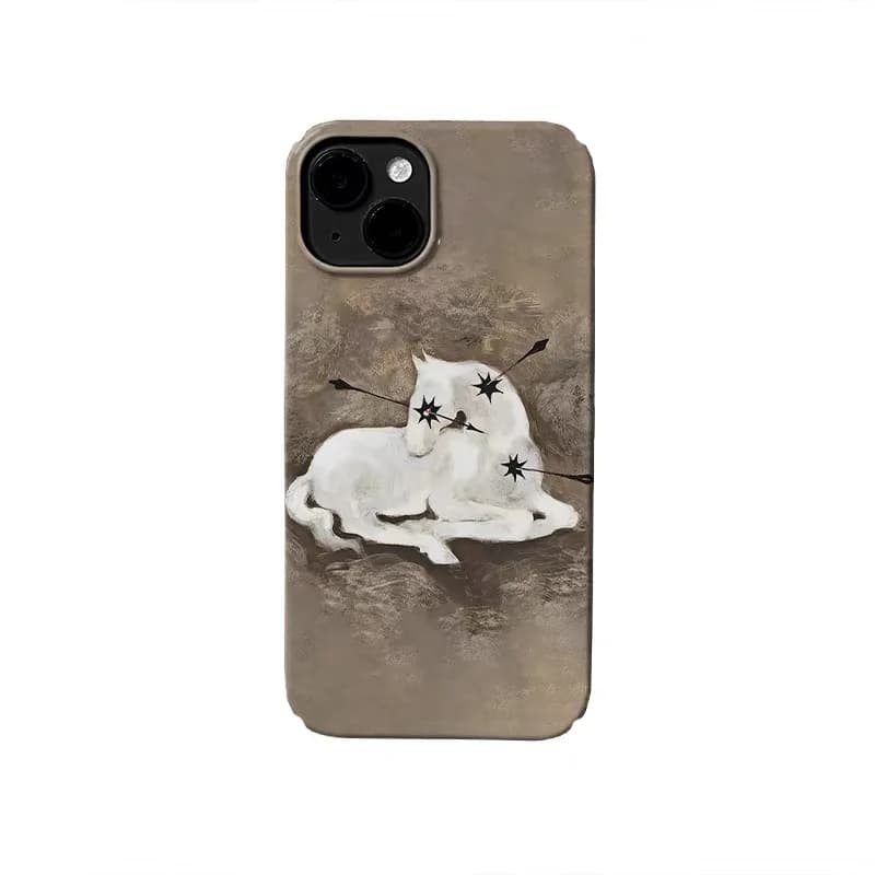 Brown White Horse Star Phone Case for IPHONE 17 Air 16E 15 PROMAX 14 Plus 13 12 MINI 11 PRO 16Plus XR XS SE Acrylic Phone Cover