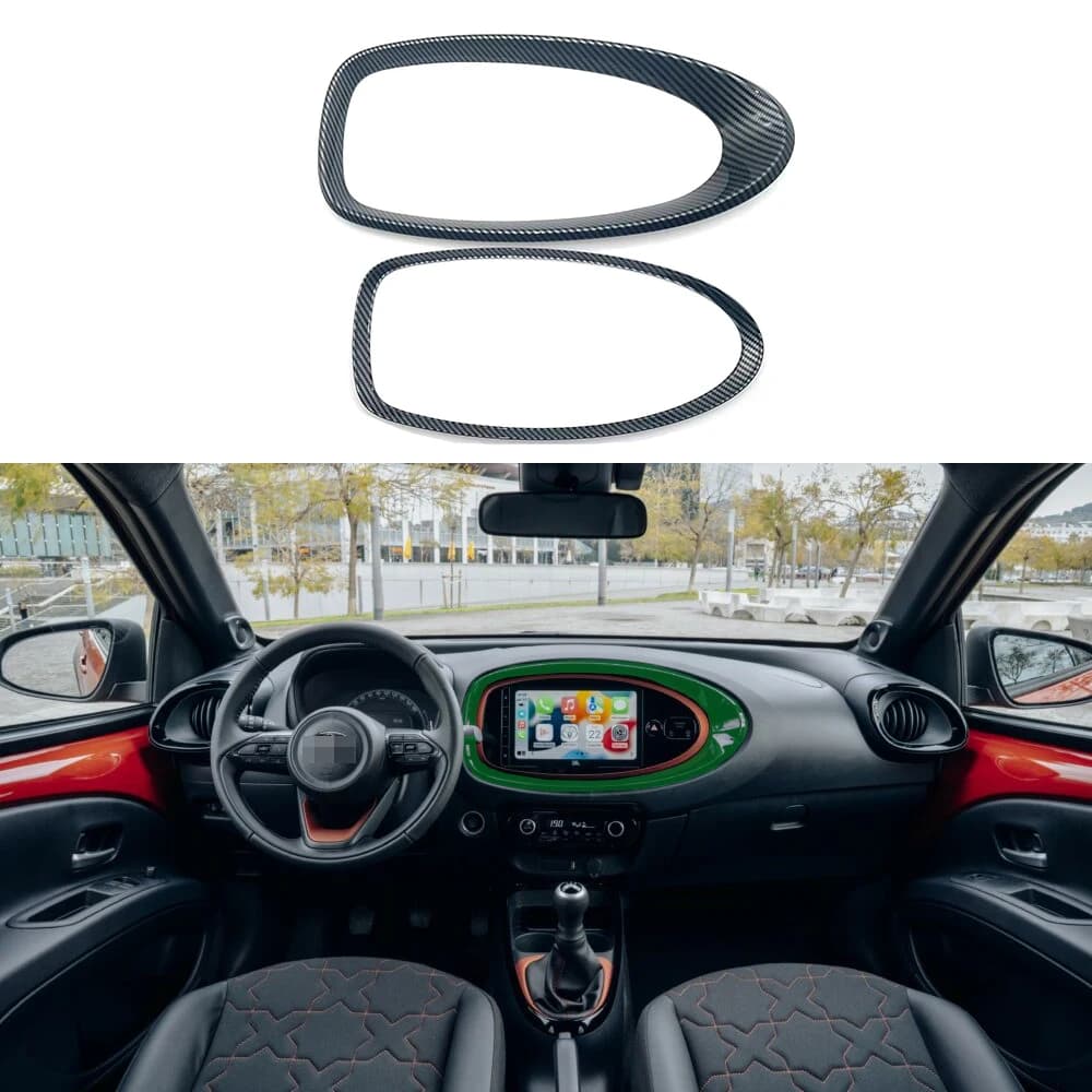 Fit For Toyota Aygo X  Navigation Inner Outer Frame Trim Cover ABS Carbon Fiber Interior Modification Decor Accessories