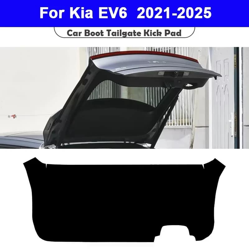 For Kia EV6 2021-2025 Trunk Tailgate Guard Pad Leather Rear Trunk Door Protective Car Anti-dirty Pad Interior Accessories