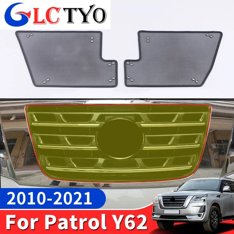 Front Grille Stainless Steel Wire Mesh Nissan for Patrol Y62 2010-2024 Upgrade External Accessories 2020 2019 2018 2017 2016