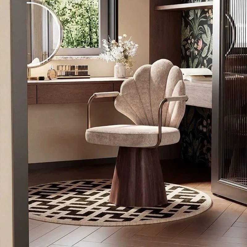 Nordic Modern Makeup Vanity Chair Armrest Beige Designer Comfy Makeup Vanity Chair Narrow Sillas De Tocador Furniture Home