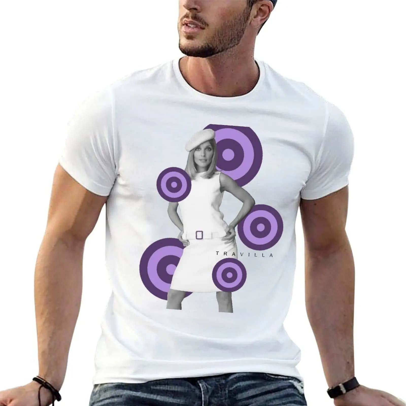 Sharon Tate Purple Dots T-Shirt quick-drying oversized t shirt Men's cotton t-shirt