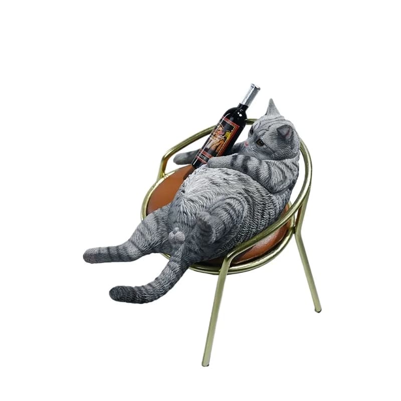 Drunk cat 2.0 model, lying flat cat, lazy drinking kitten, orange  tide playing peripheral figure ornament
