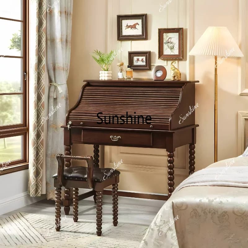 French retro solid wood dresser storage cabinet integrated small apartment high sense