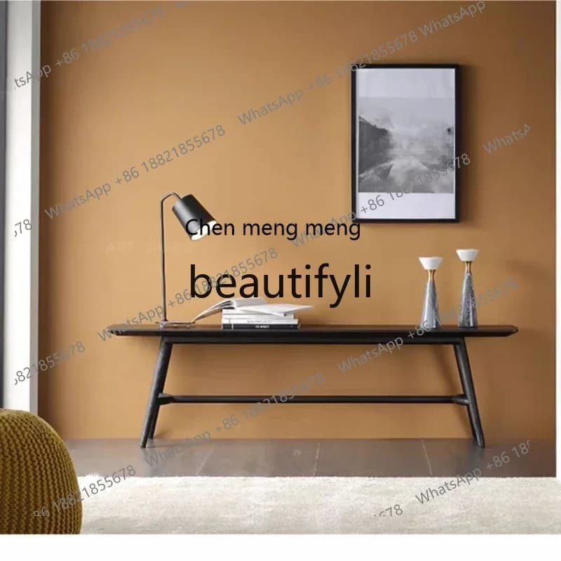 X FH  Italian Modern Living Room Storage Rack Long Side Table Minimalist New Chinese Style Solid Wood Entryway Table