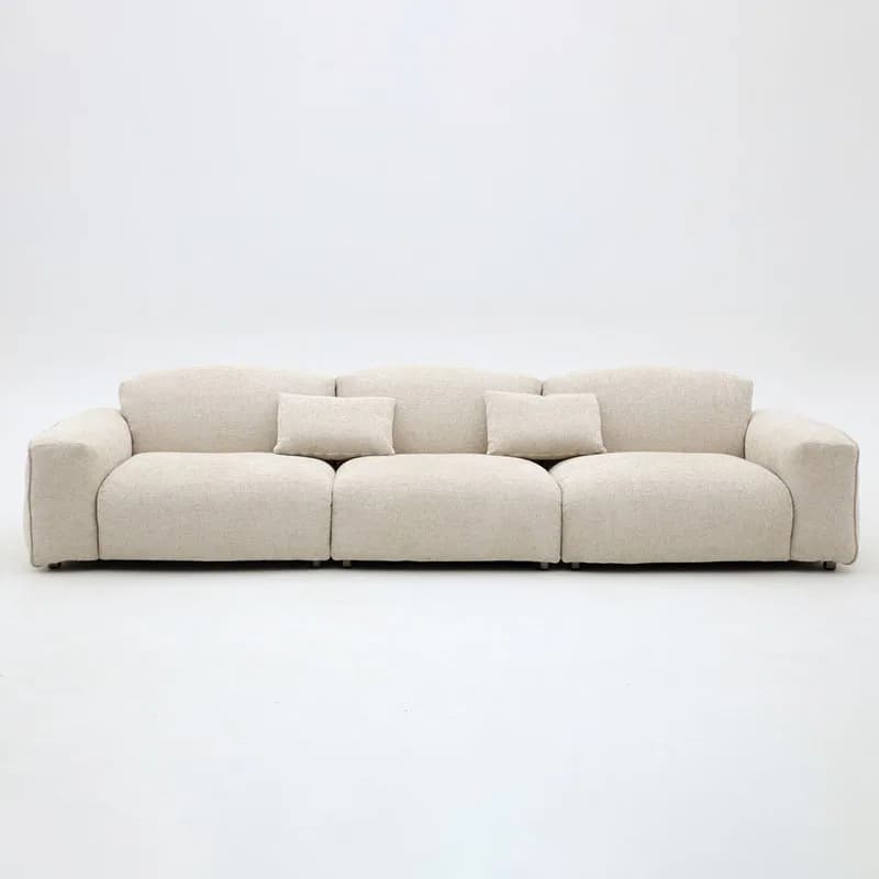 Household fabric sofa, high-end wooden wide seat sofa, popular and fashionable large living room sofa set