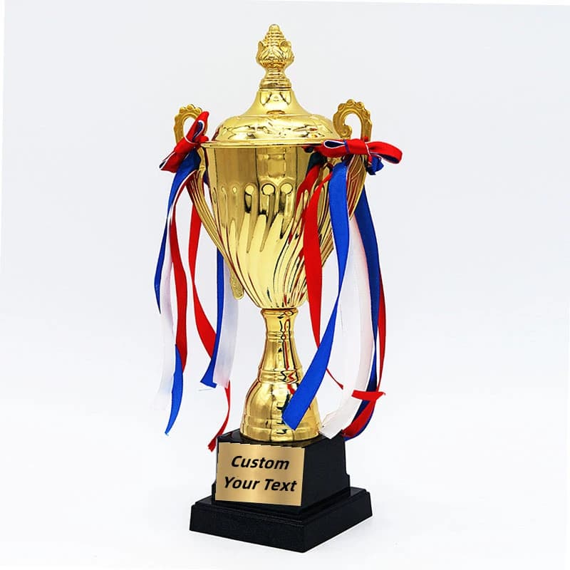 40cm Customizable Metal Awards Trophy Gift Sport Soccer Football Cup Trophy Free Personalized Trophy,Kids Match Gifts