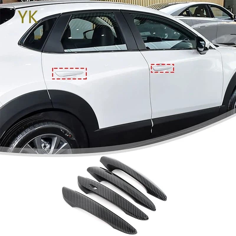 For Mazda CX-30 2020-2024 Car Accessories ABS Carbon Fiber Car Door Handle Covers Trim